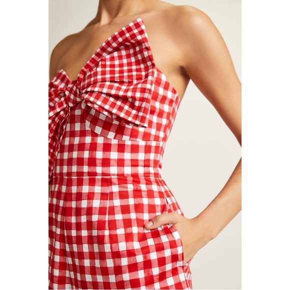 HUTCH • ANTHROPOLOGIE : Red and White Gingham Romper - Picture 2 of 10